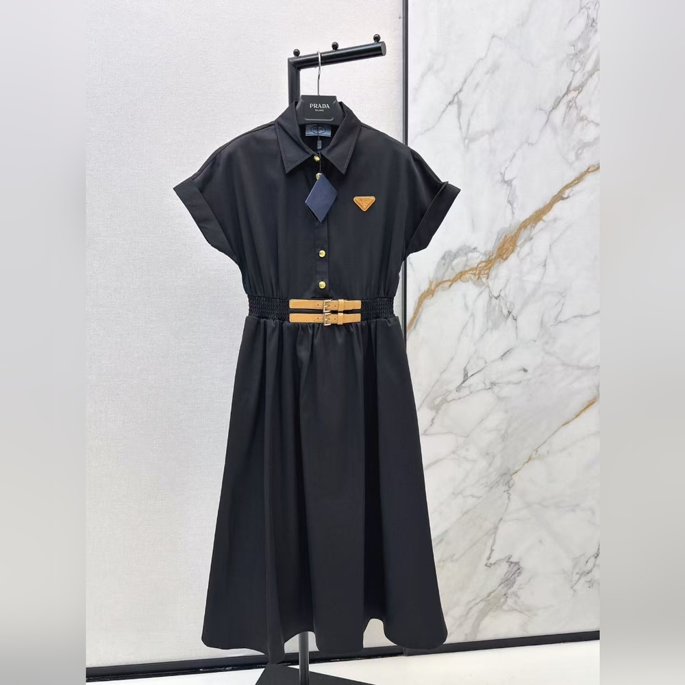 Prada Triangle Logo Sleeveless Dress
